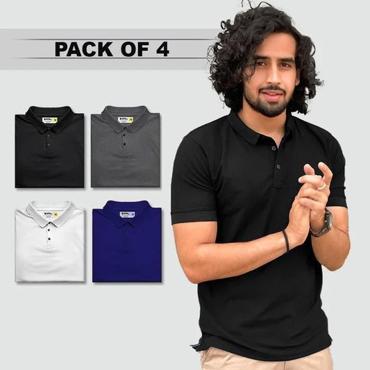 Mens Polo T-Shirt Pack Of 4 Urban Polo Pack